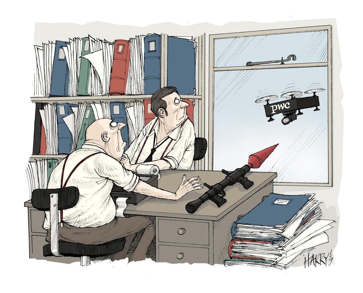 Harry's impression: PwC uses drone to audit company
